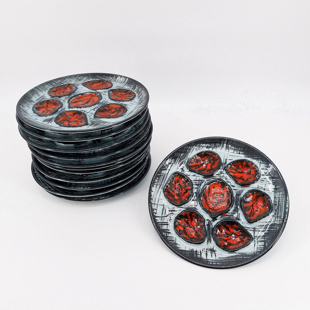 Lot De 4 Assiettes Plates En Céramique De Pornic (MBFA) Avec Petits Défauts - Occasion