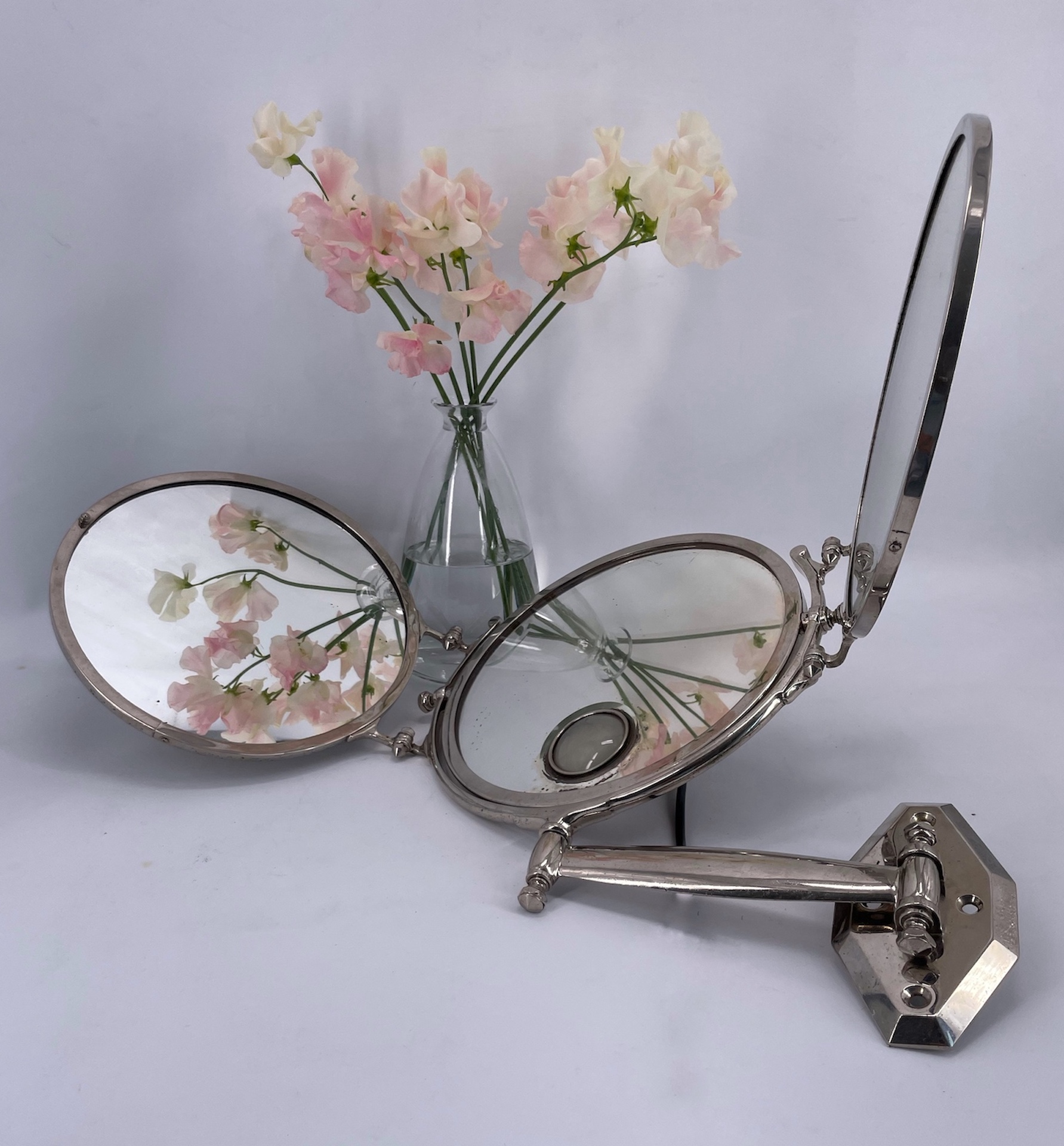 Miroir Triptyque en laiton chromé de la Maison Brot 1930