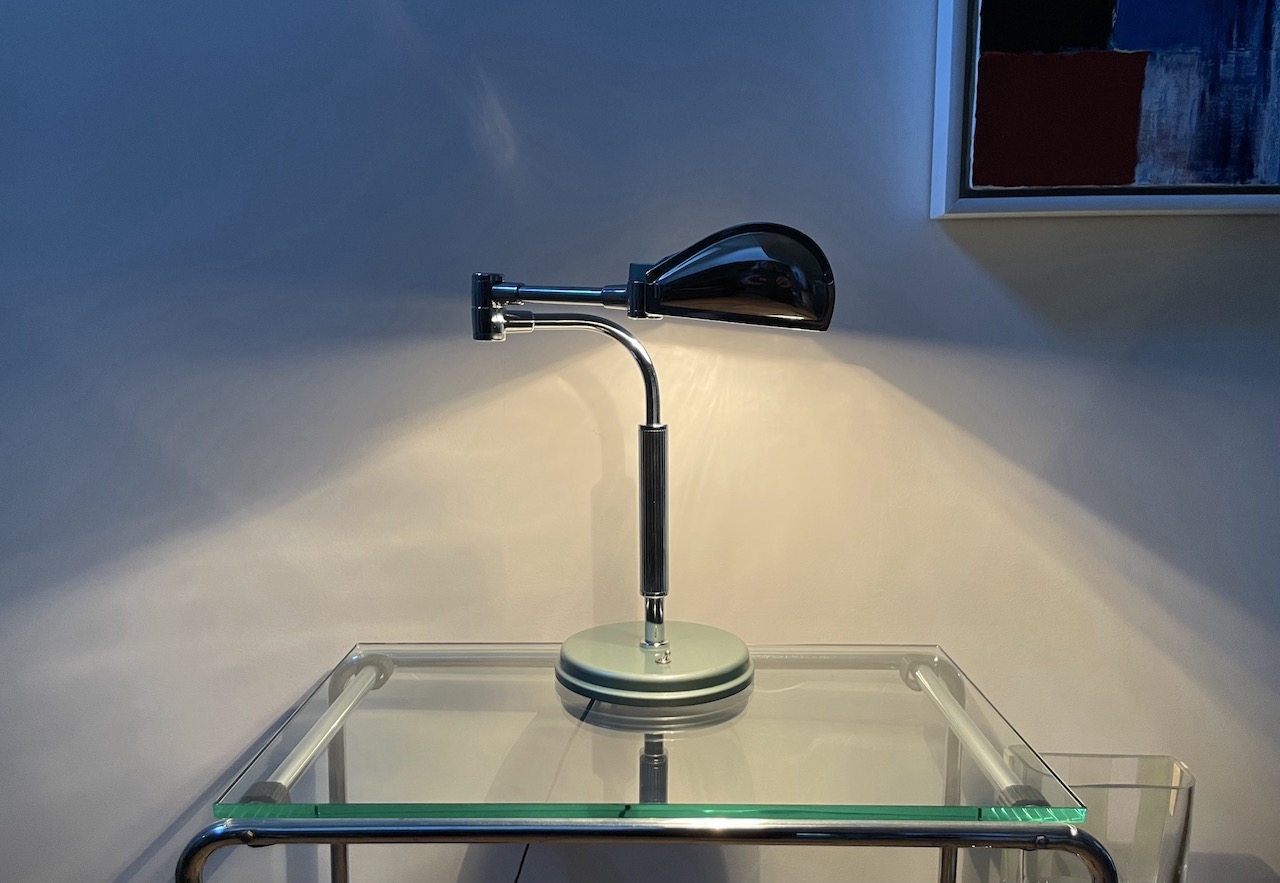 1950 articulated french table lamp made by JUMO streamline design