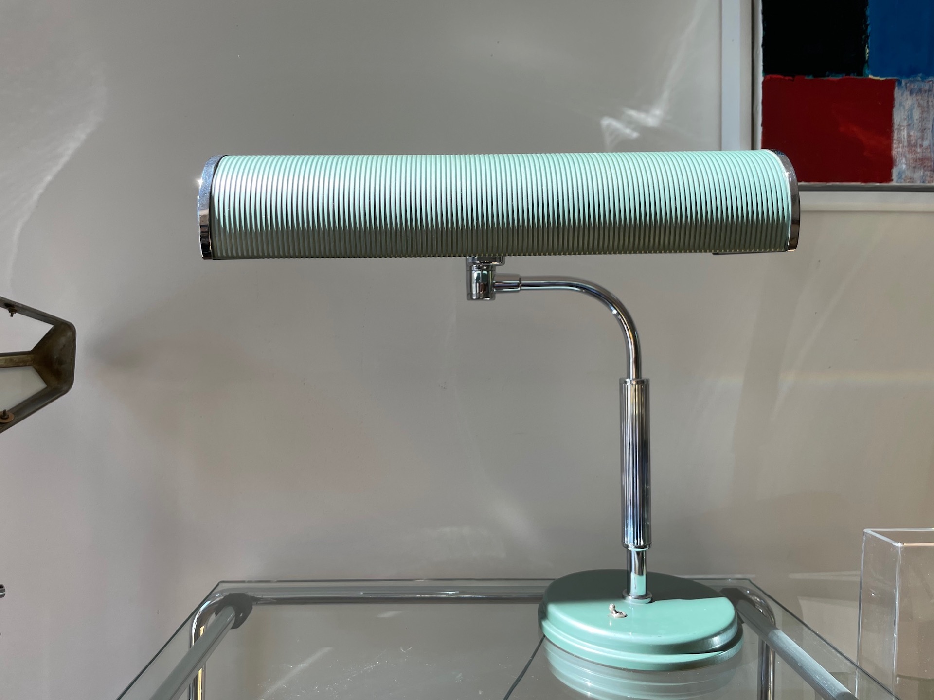 1950 articulated french table lamp made by JUMO streamline design