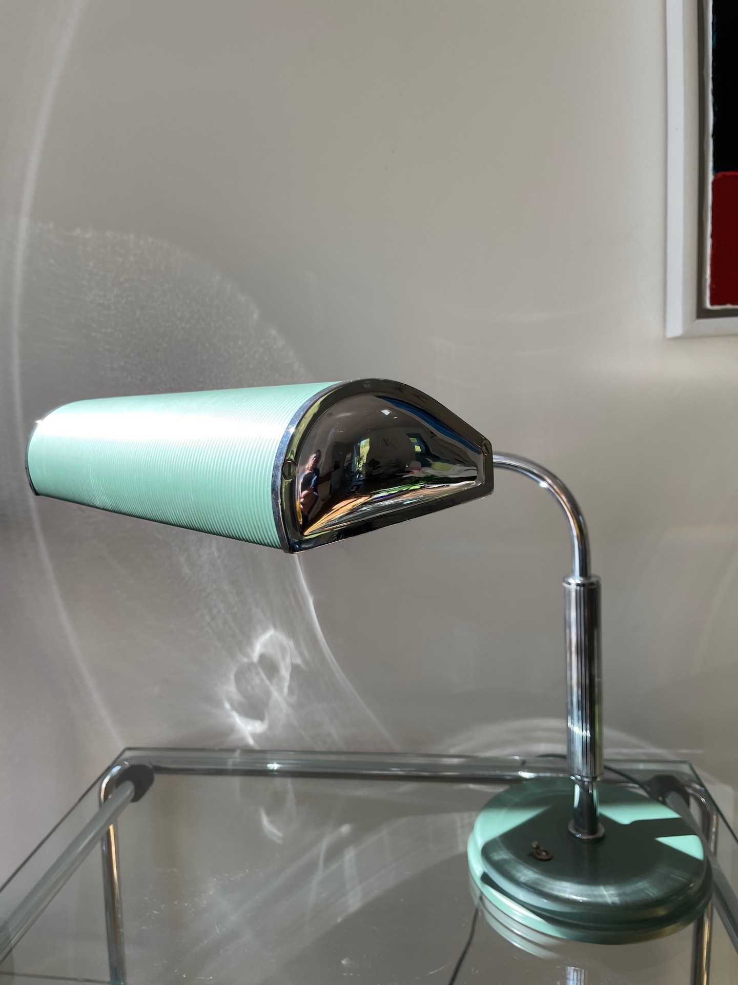 1950 articulated french table lamp made by JUMO streamline design