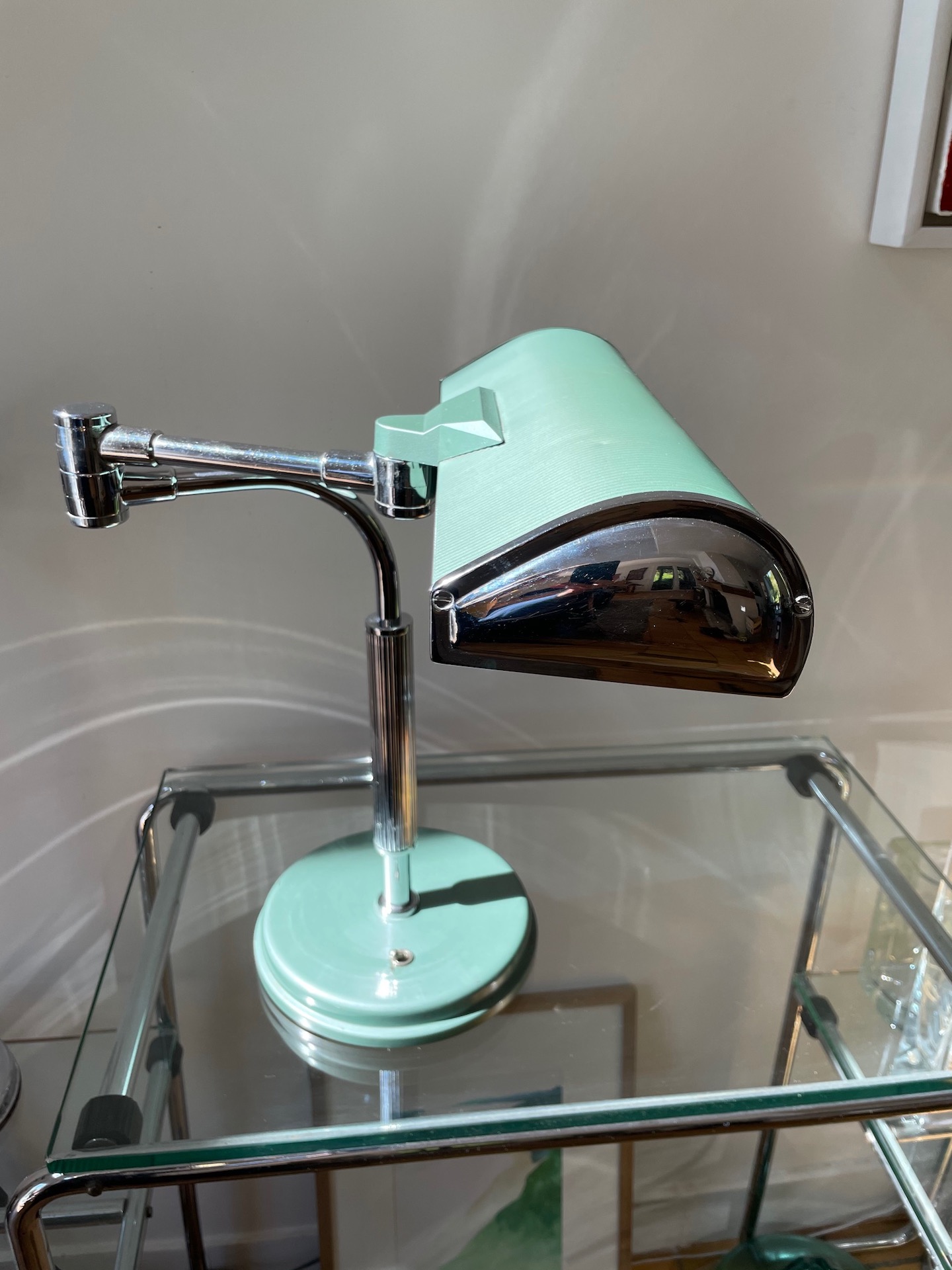 1950 articulated french table lamp made by JUMO streamline design