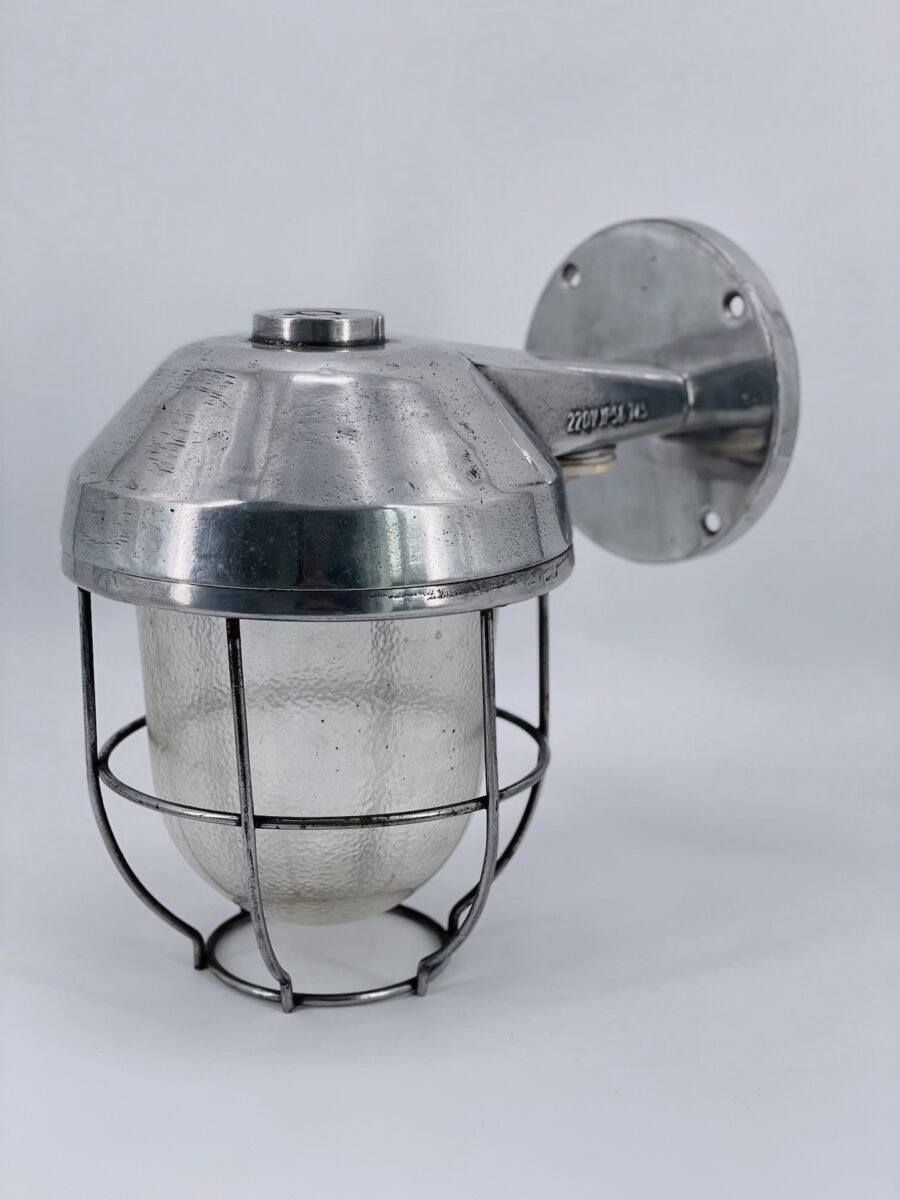 Pair of 1950 aluminum liner wall lights, pair available