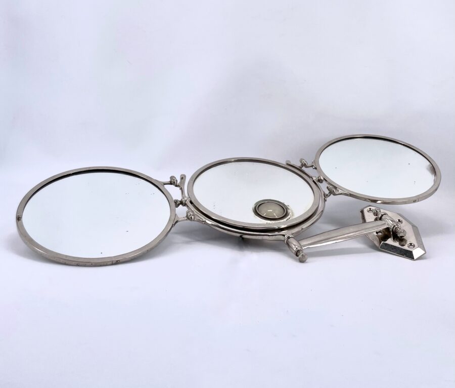 Triptich mirror made of chrome brass by the Maison Brot 1930