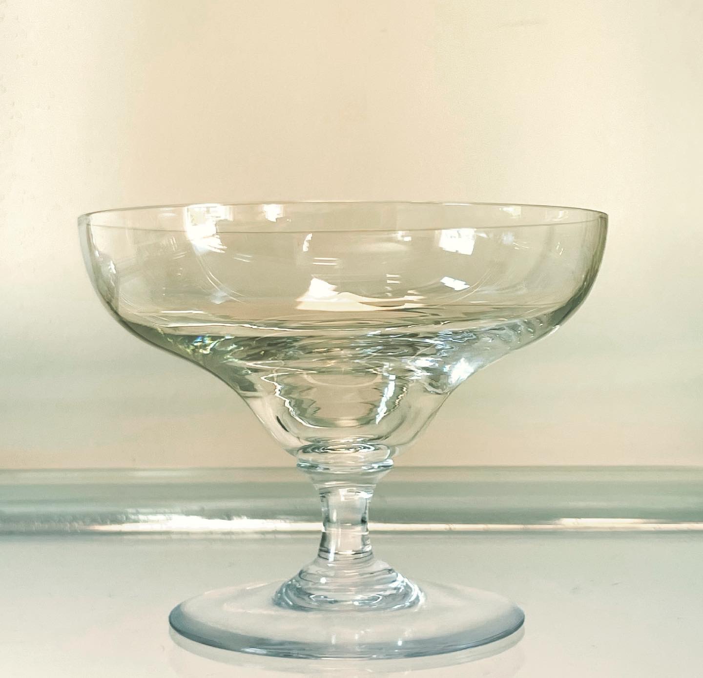 9 Baccarat crystal champagne glasses, Bâle model, 1931
