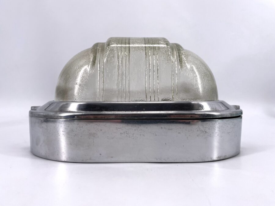 Appliques ou plafonniers en aluminium et verre strié, intérieur et extérieur