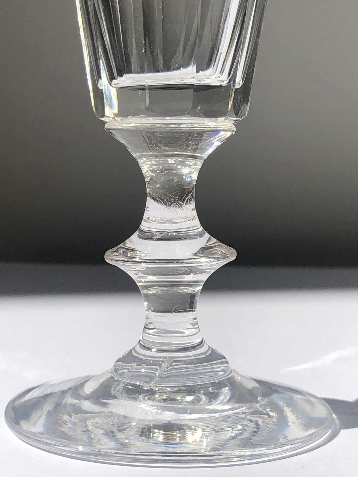 2 flûtes à champagne en cristal XIXème siècle, plusieurs disponibles