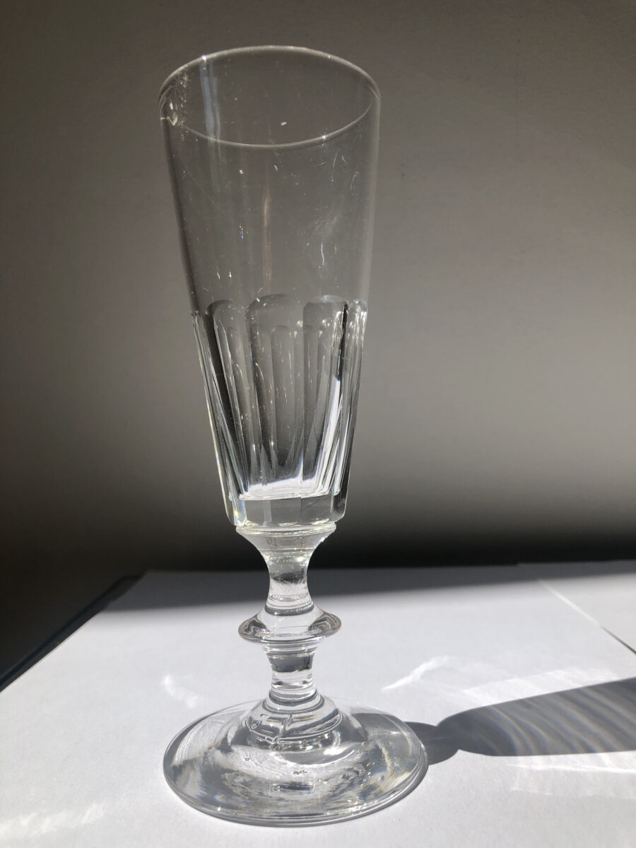 2 flûtes à champagne en cristal XIXème siècle, plusieurs disponibles