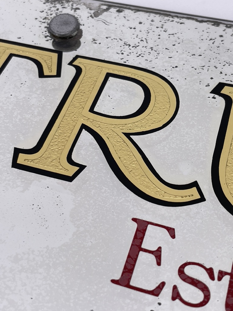 Miroir publicitaire anglais bières Truman's de Londres, début XXème