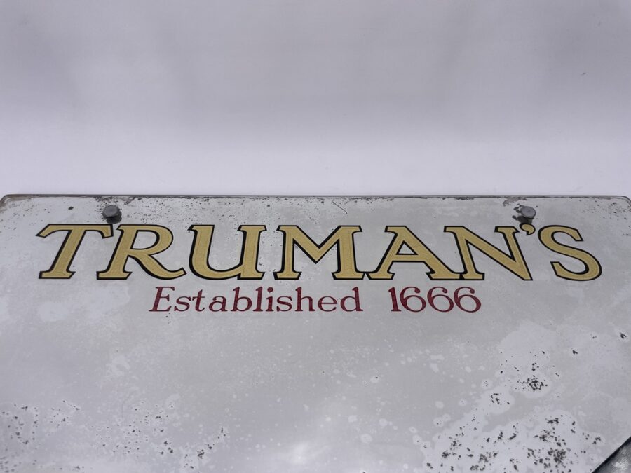 Miroir publicitaire anglais bières Truman's de Londres, début XXème
