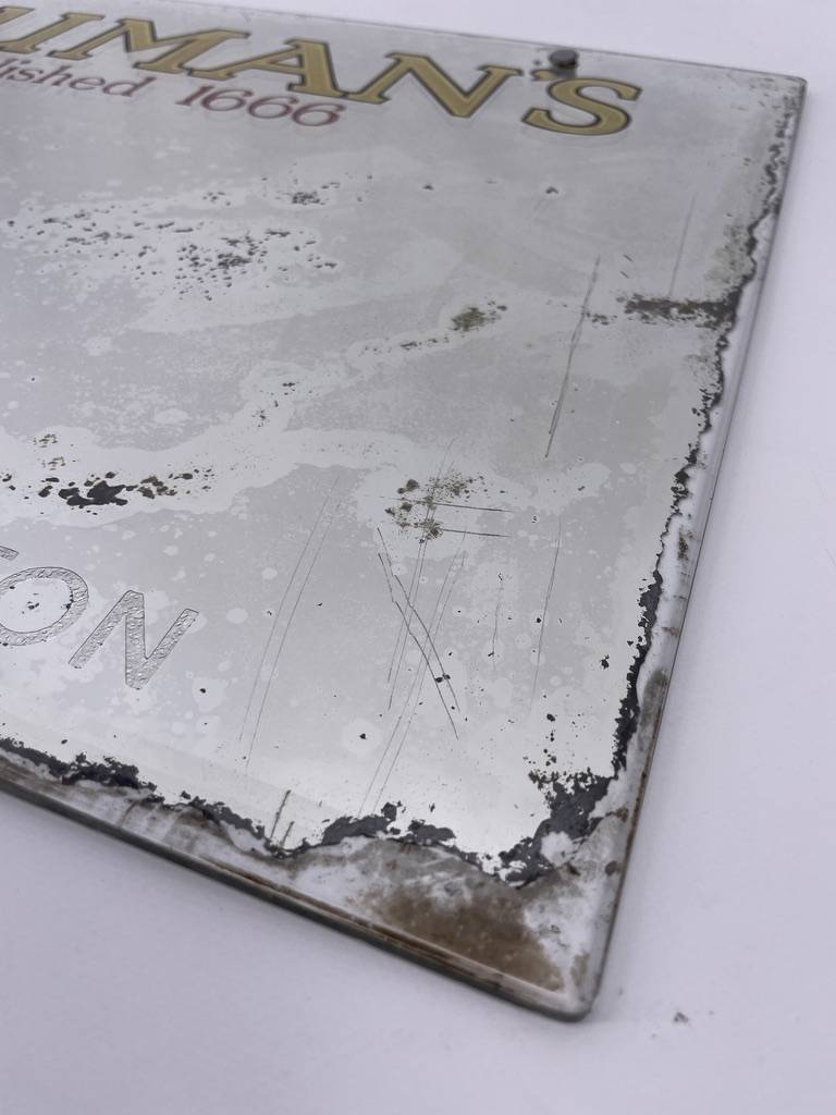 Miroir publicitaire anglais bières Truman's de Londres, début XXème