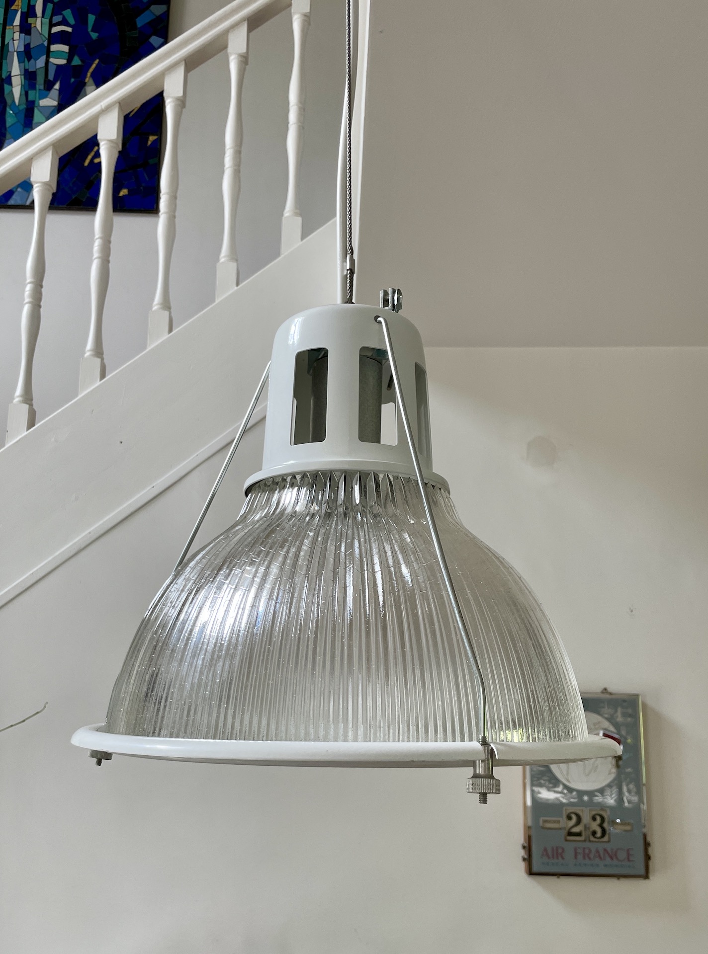2 lampe verre prismatique holophane