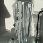 2 Grand vase Riecke en cristal blanc chrome et noir