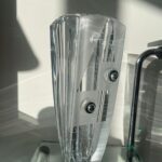 3 Grand vase Riecke en cristal blanc chrome et noir