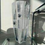 7 Grand vase Riecke en cristal blanc chrome et noir