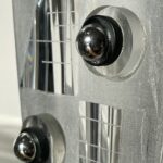 Grand Vase Riecke en Cristal Blanc Chrome et Noir