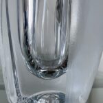 Grand Vase Riecke en Cristal Blanc Chrome et Noir