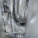 Grand Vase Riecke en Cristal Blanc Chrome et Noir