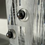 Grand Vase Riecke en Cristal Blanc Chrome et Noir