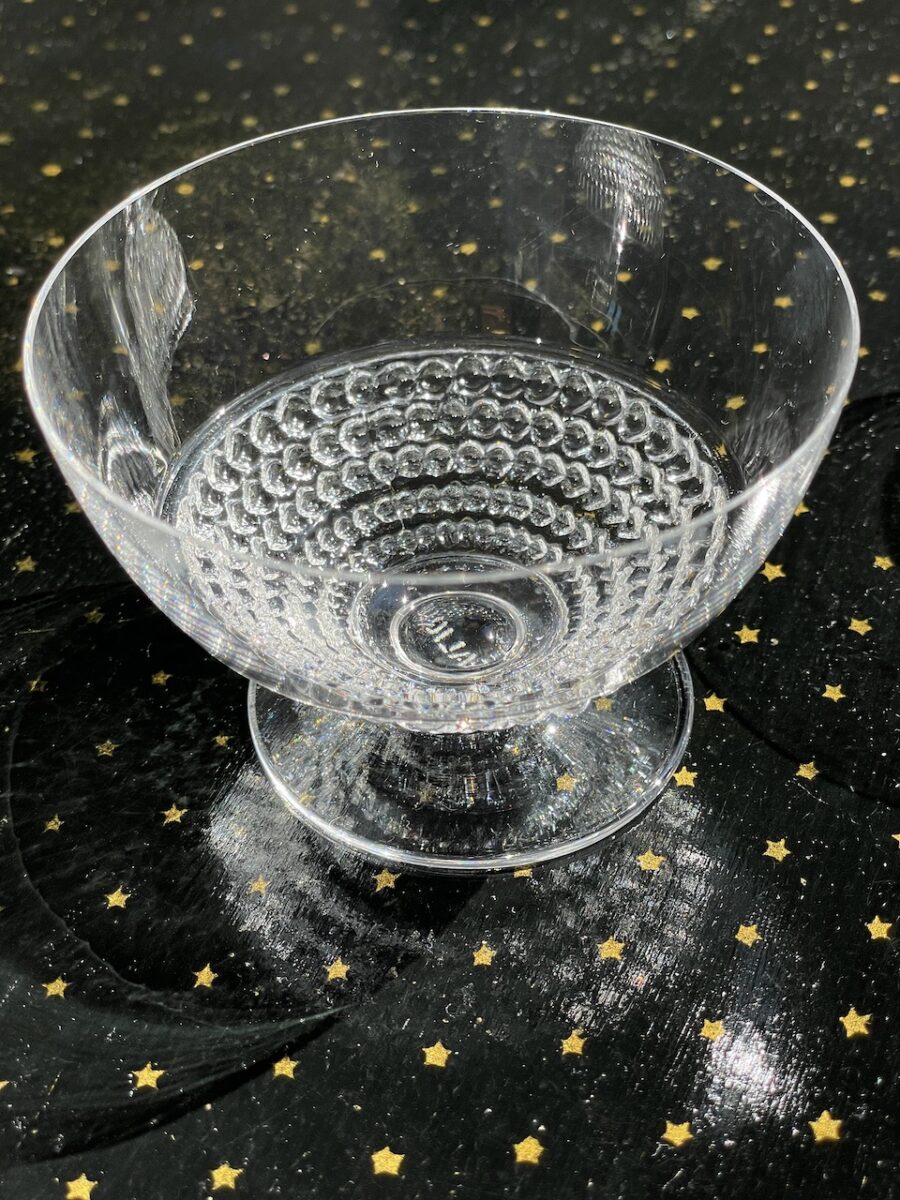4 Coupes à Champagne de René Lalique, service Nippon, Art Déco