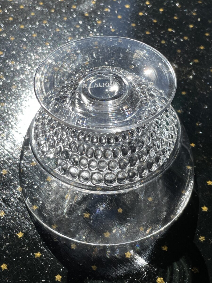 4 Coupes à Champagne de René Lalique, service Nippon, Art Déco
