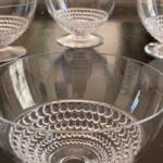 4 Coupes à Champagne de René Lalique, service Nippon, Art Déco