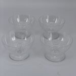 4 Coupes à Champagne de René Lalique, service Nippon, Art Déco