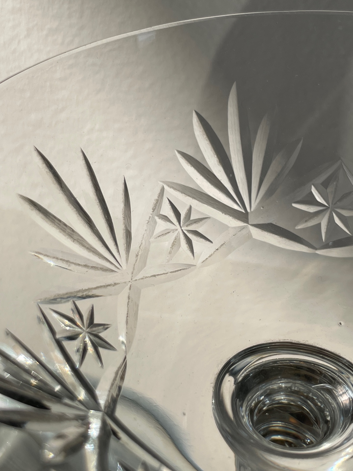 Set of 4 Cut Crystal Glasses, 'Palms'