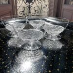 4 Coupes à Champagne de René Lalique, service Nippon, Art Déco