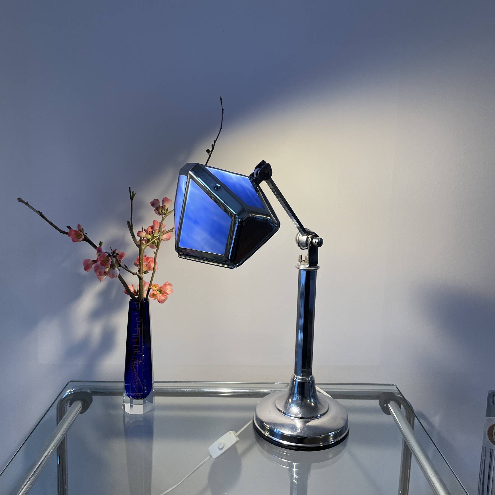 1 lampe pirouett verres bleus
