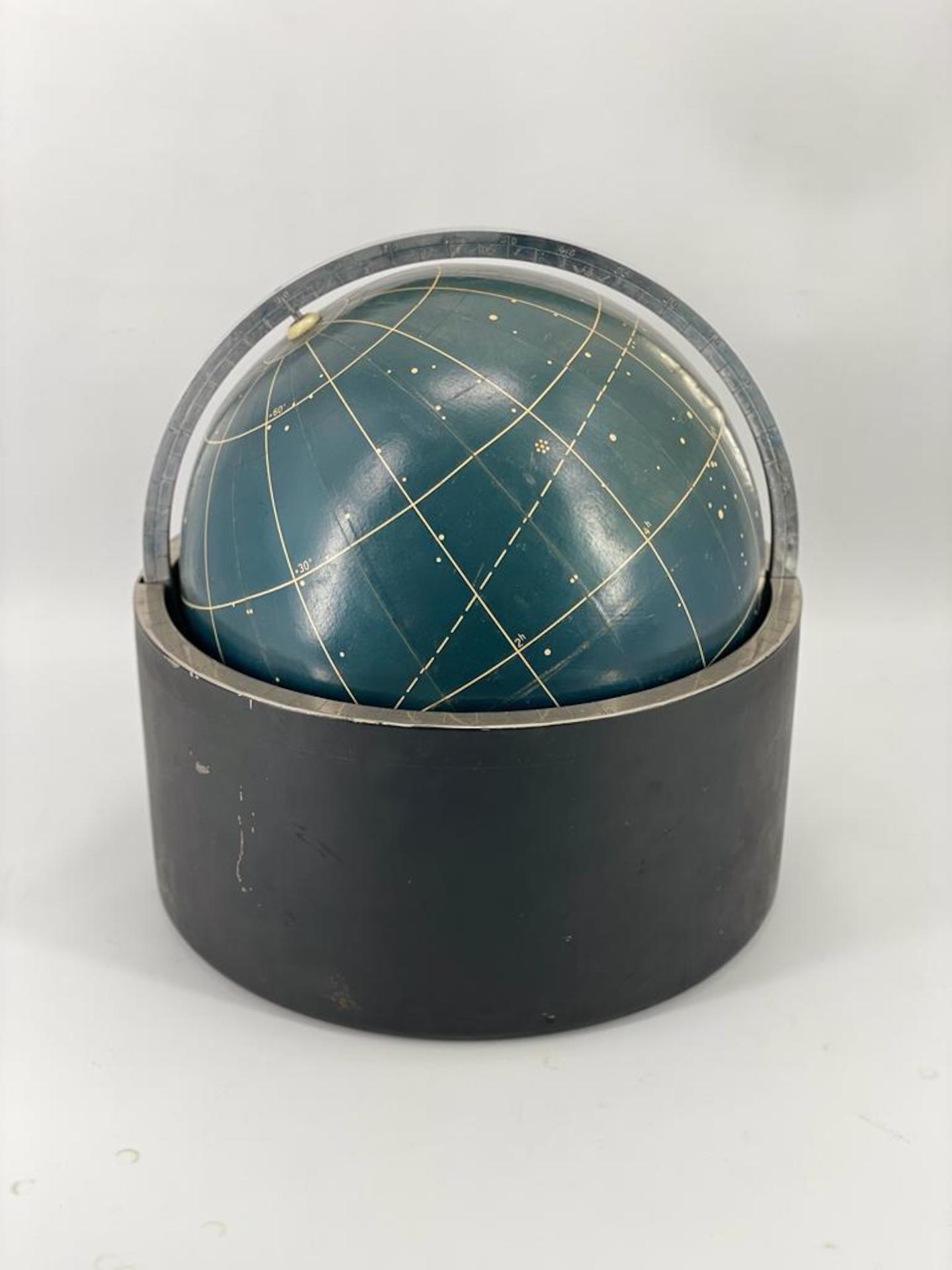 Globe Céleste Circa 1960 Allemagne de l'Est Aluminium et Carton