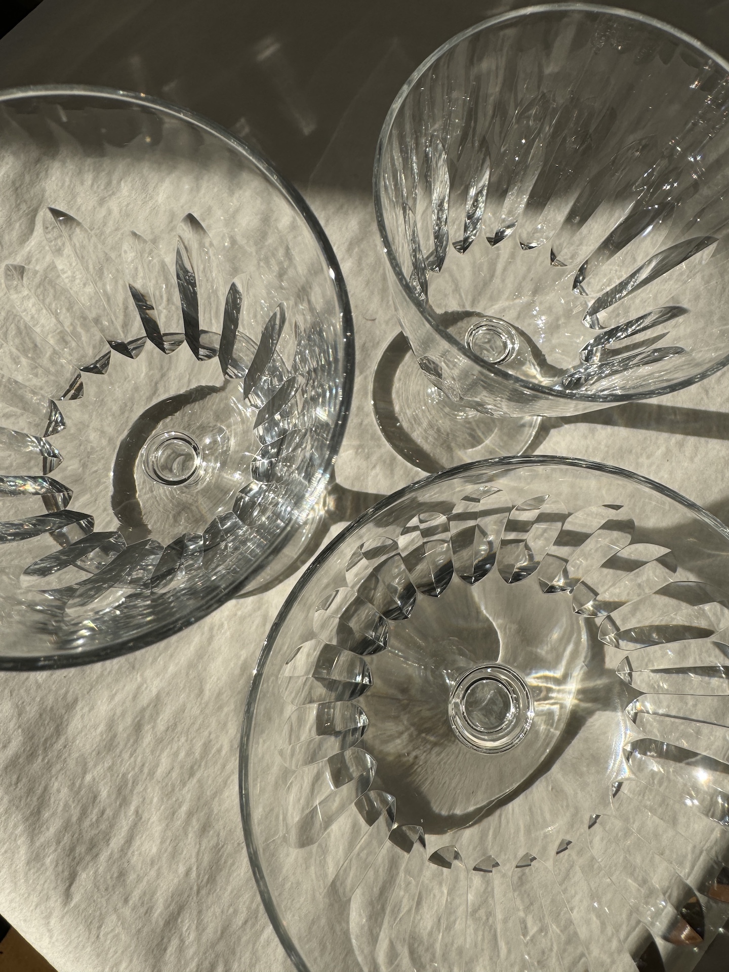 Neuf Coupes à Champagne en Cristal de Baccarat Circa 1950