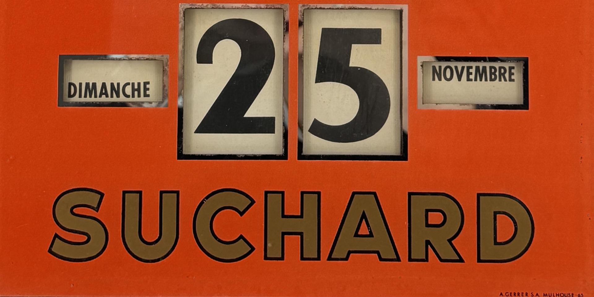 Perpetual Calendar with window sticker for Suchard MILKA circa 1965