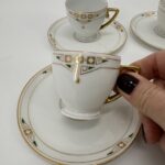 Austrian Jugenstil 4 Mocha Cups And Saucers And Milk Jug circa 1890