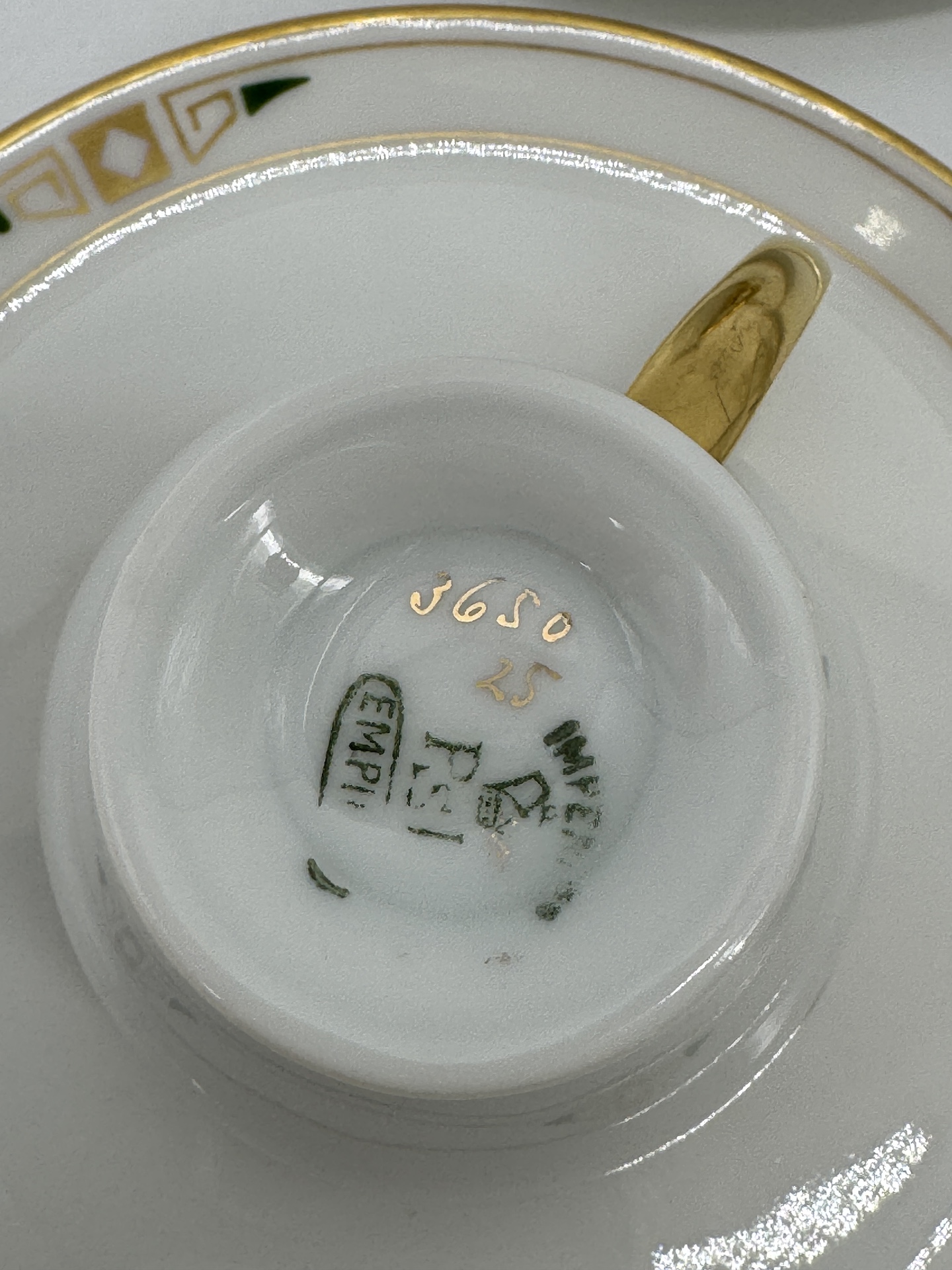Austrian Jugenstil 4 Mocha Cups And Saucers And Milk Jug circa 1890