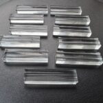 11 Porte-Couteaux 'lignes' Art Deco en Cristal rectangulaires