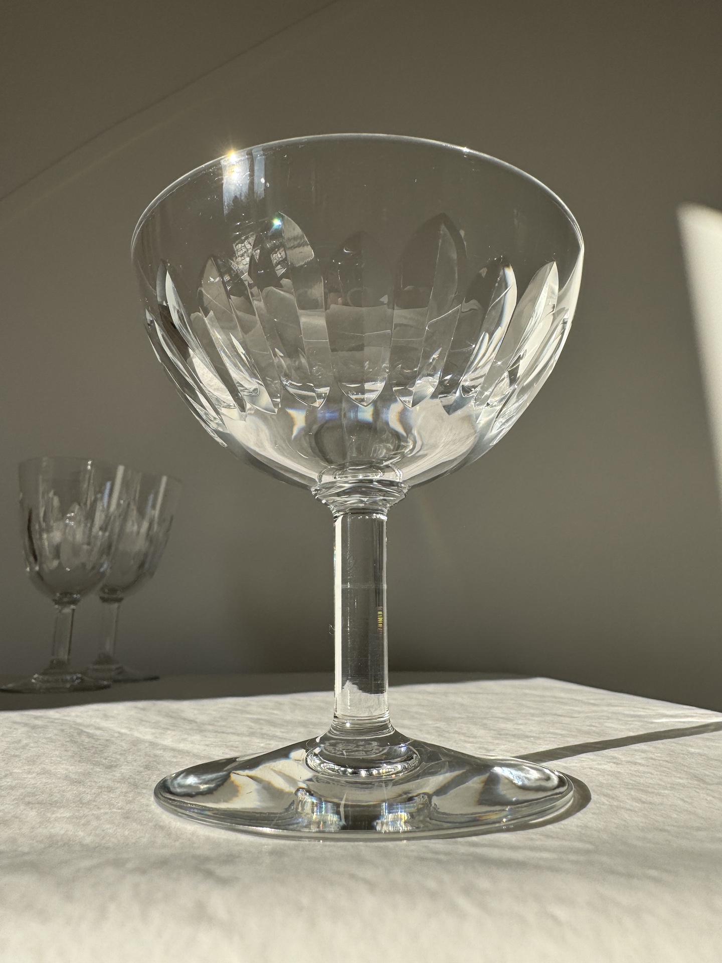 Neuf Coupes à Champagne en Cristal de Baccarat Circa 1950