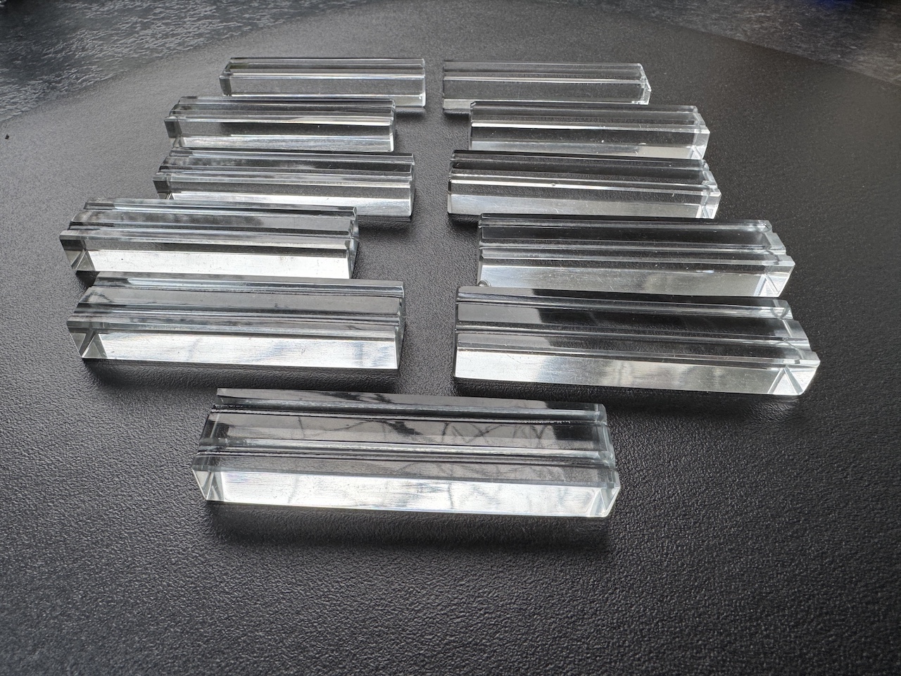 French Modernist Art Deco Crystal Glass Knive Rests