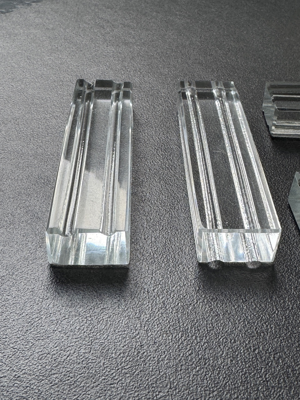 French Modernist Art Deco Crystal Glass Knive Rests