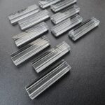 11 Porte-Couteaux 'lignes' Art Deco en Cristal rectangulaires