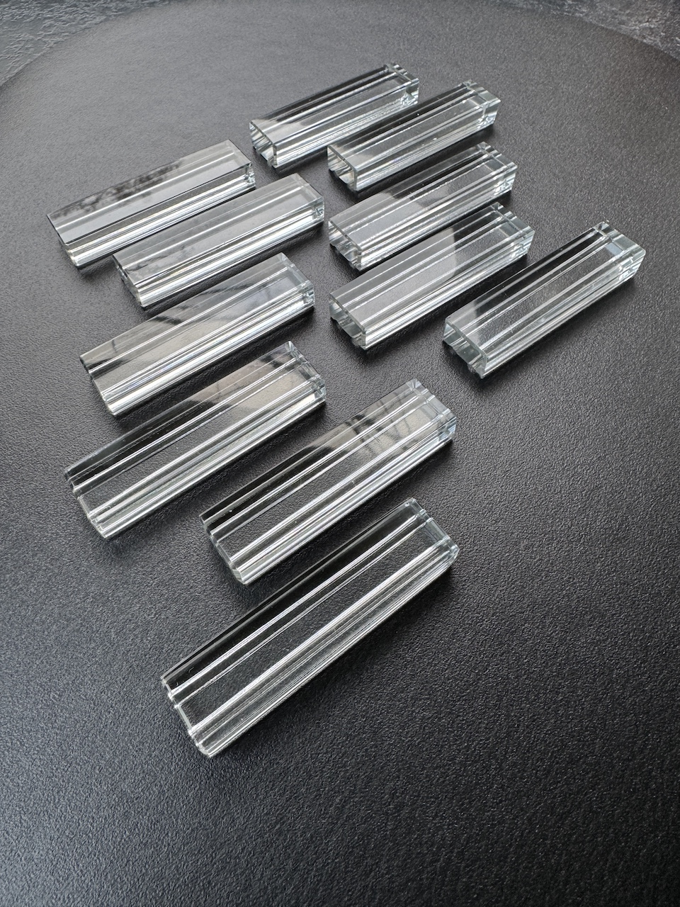 French Modernist Art Deco Crystal Glass Knive Rests