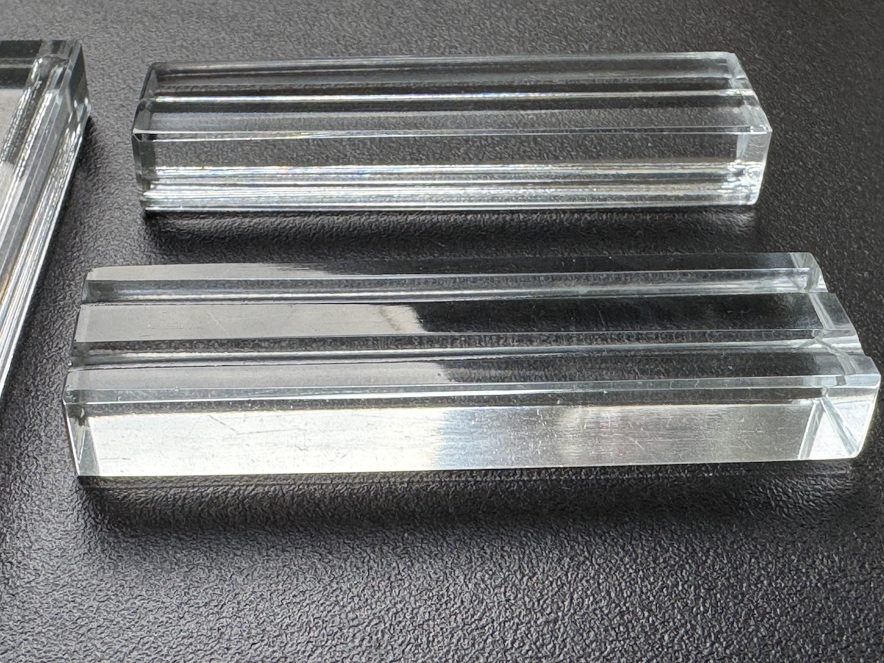 French Modernist Art Deco Crystal Glass Knive Rests