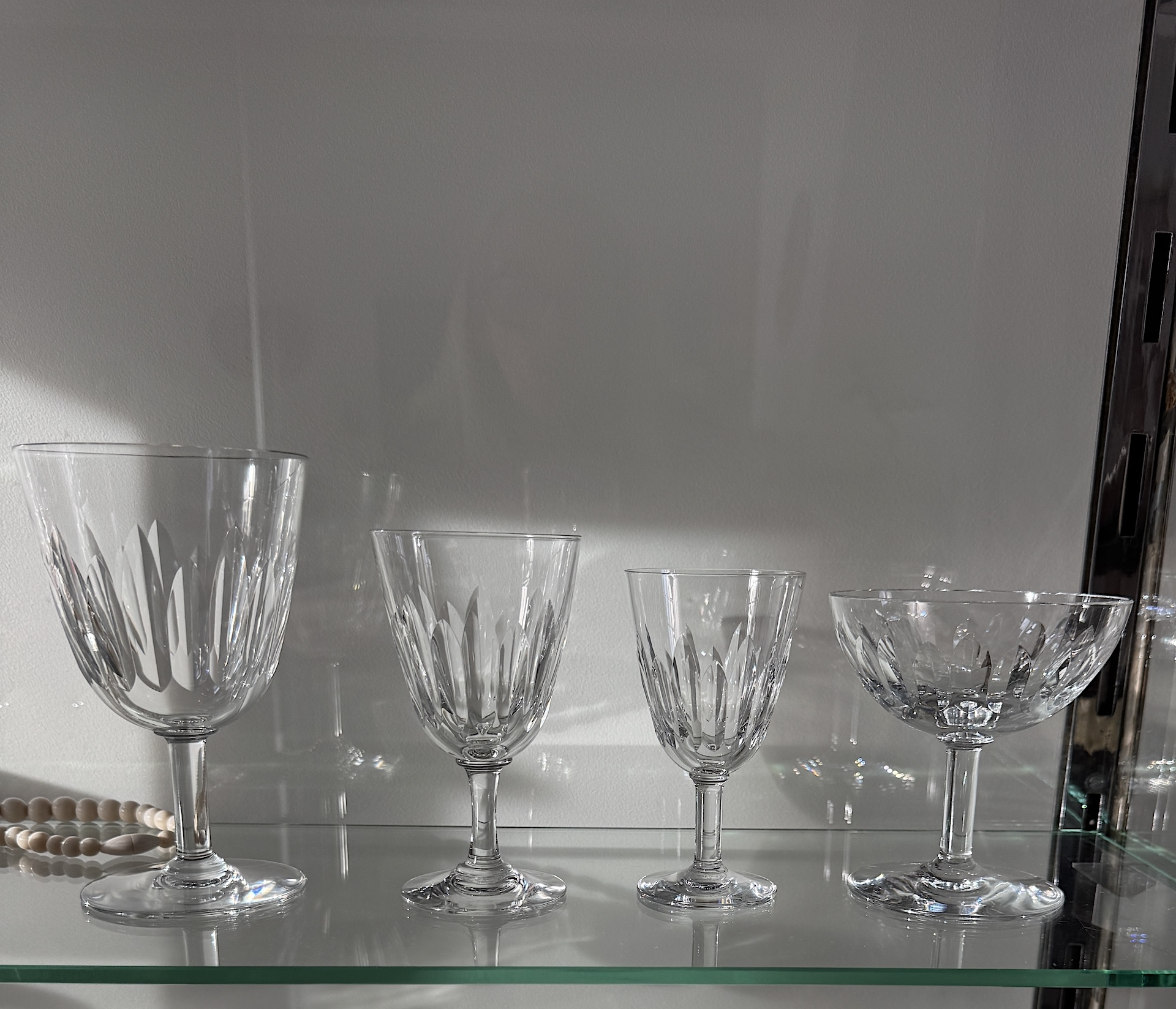 Neuf Coupes à Champagne en Cristal de Baccarat Circa 1950