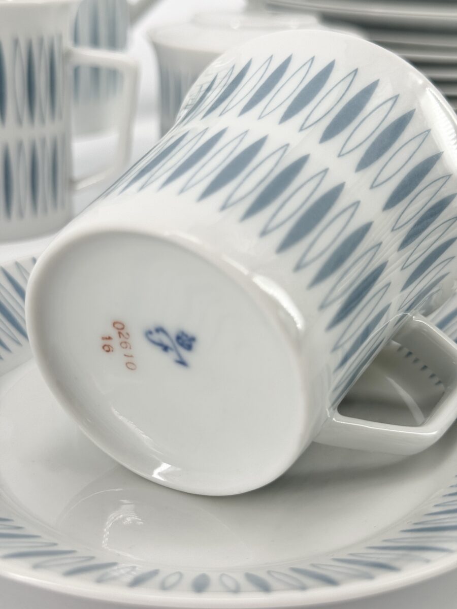 Service à thé, café et dessert en Porcelaine de Fürstenberg Allemagne 1960