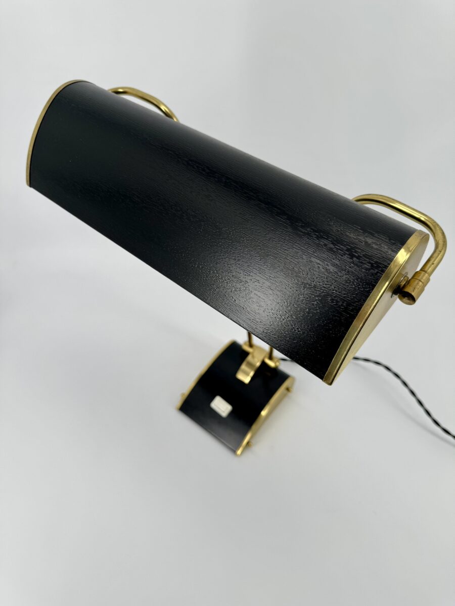 Lampe de table circa 1950 de JUMO Modèle Noir et Laiton