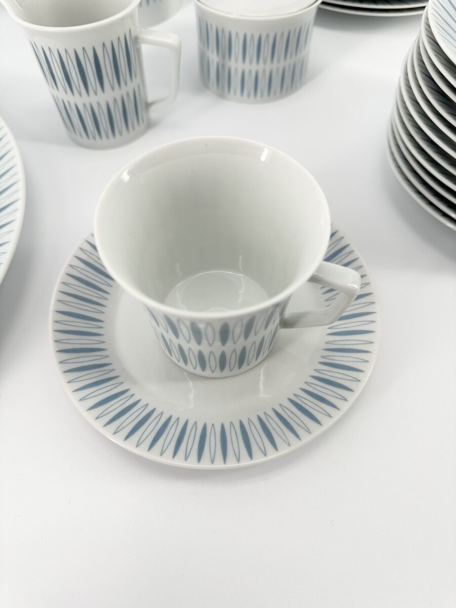 Service à thé, café et dessert en Porcelaine de Fürstenberg Allemagne 1960