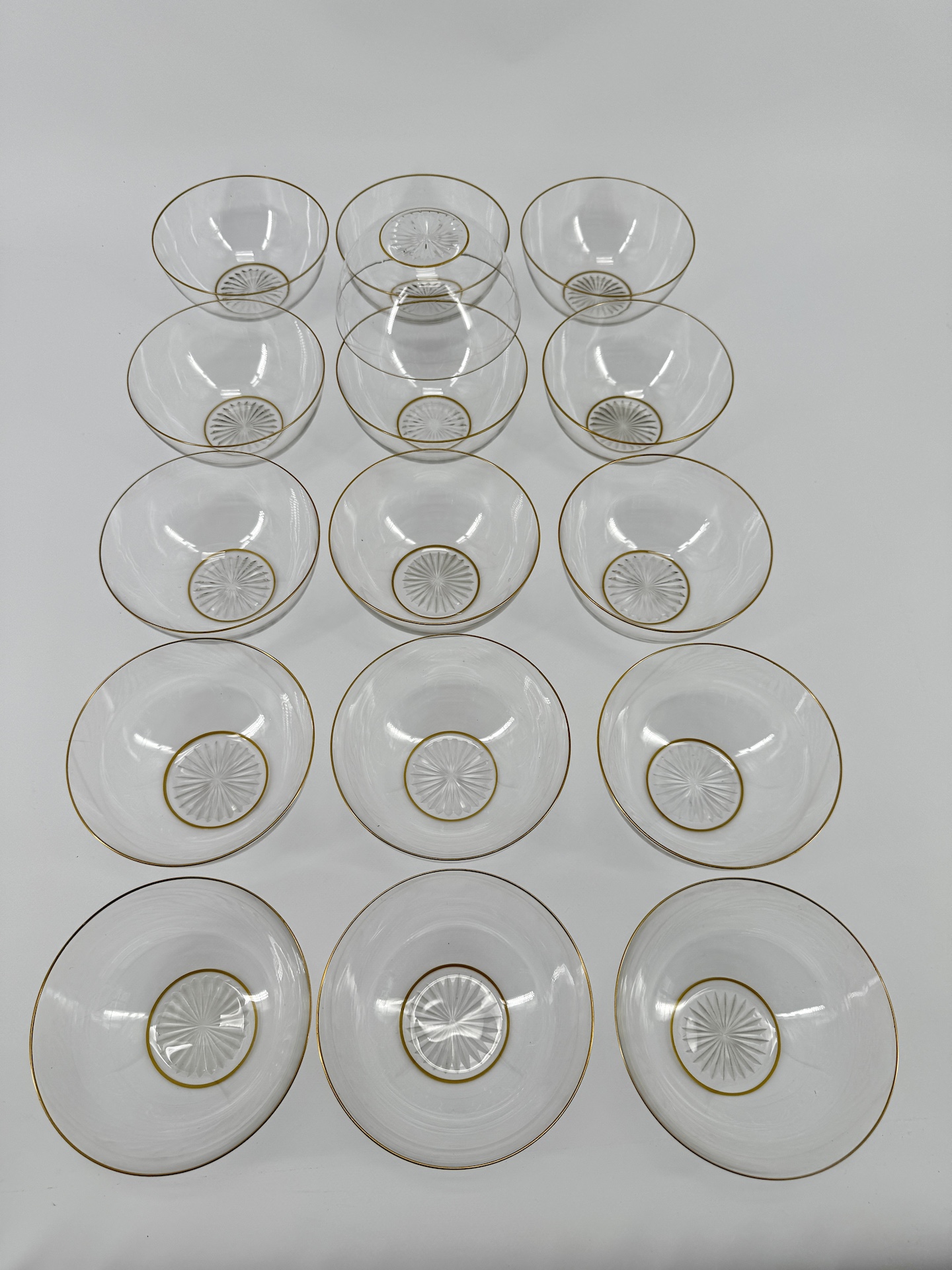 17 Crystal Cups or Finger Rinses Late 19th century Attributed to Baccarat or Saint Louis