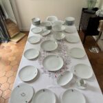Service de Table de Jean Luce Paris 8 Personnes Porcelaine Blanche Circa 1950