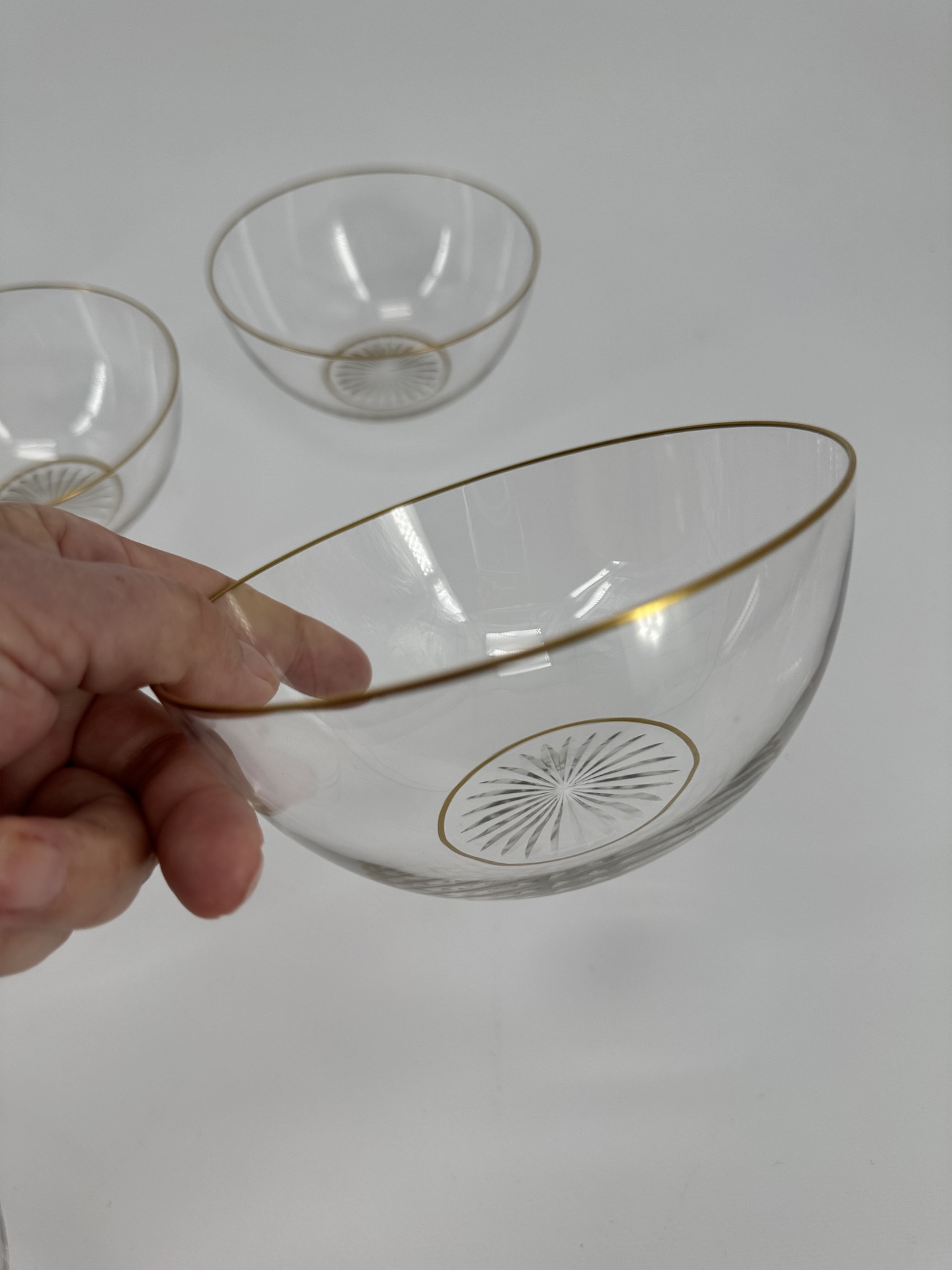 17 Crystal Cups or Finger Rinses Late 19th century Attributed to Baccarat or Saint Louis