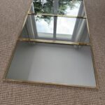 Miroir Triptyque Mural en Métal Doré Fermant avec Miroir Biseauté